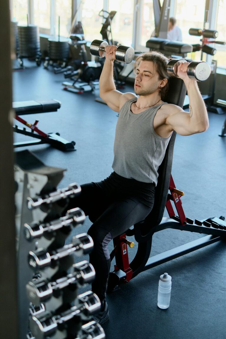 Person performing a workout on the All-in-One Adjustable Gym Bench